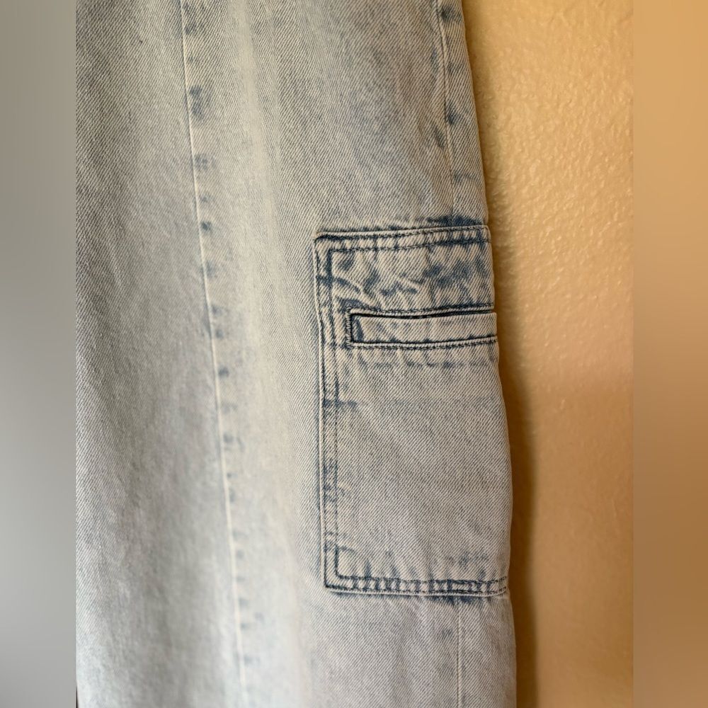 Anthro Triarchy 100% Organic Cotton Ms Campbell Cropped Wide Leg Cargo Jean - Picture 7 of 11